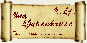 Una LJubinković vizit kartica